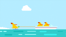Gif animé ski nautique amateur